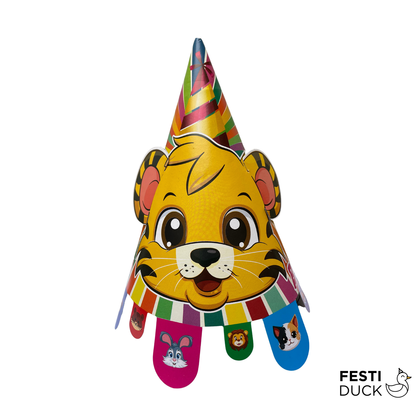 Festi Duck Animal Theme Pop Out Ears Birthday Party Caps - Pack of 8