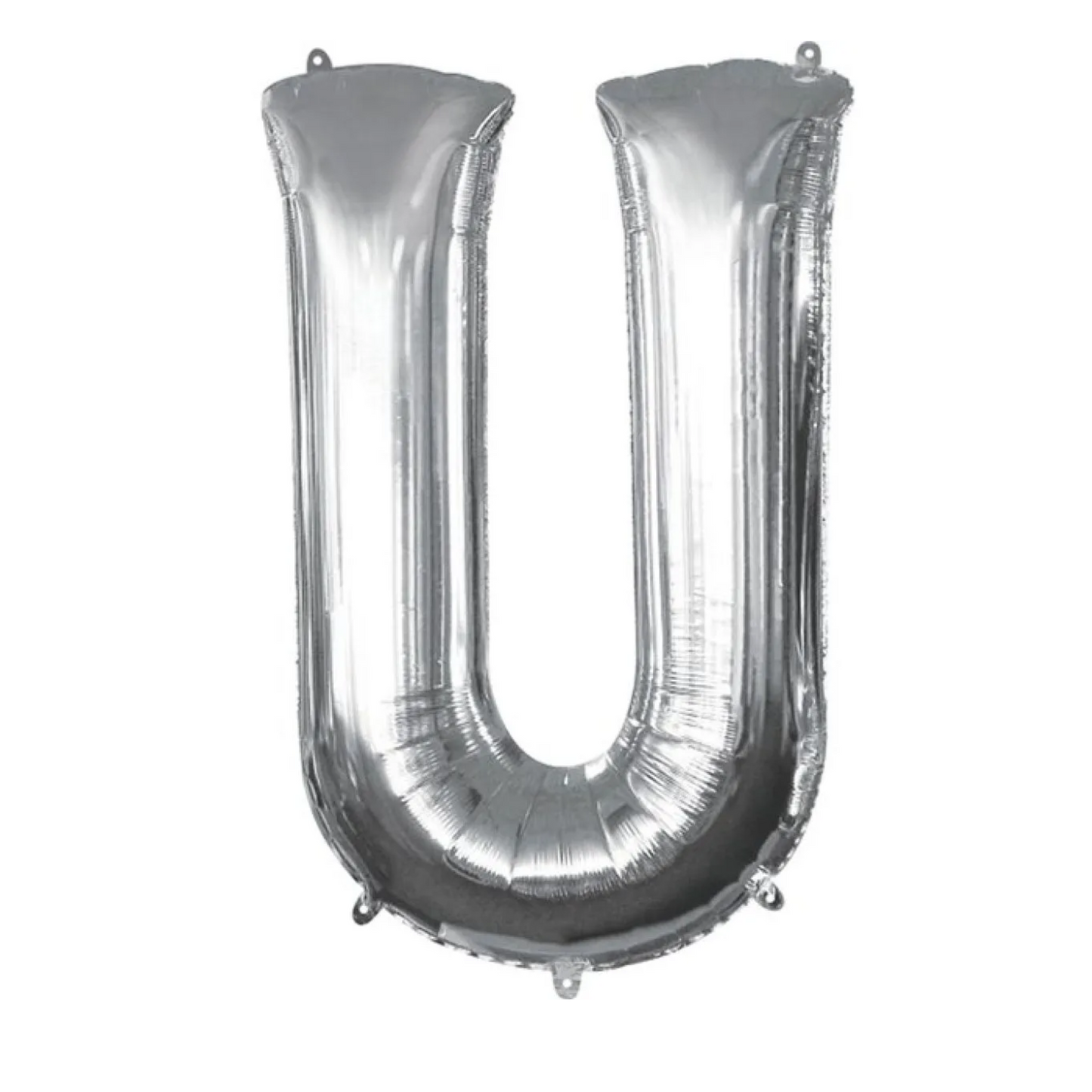 Silver Foil 'U' Letter Balloon - 16 x 40 cm