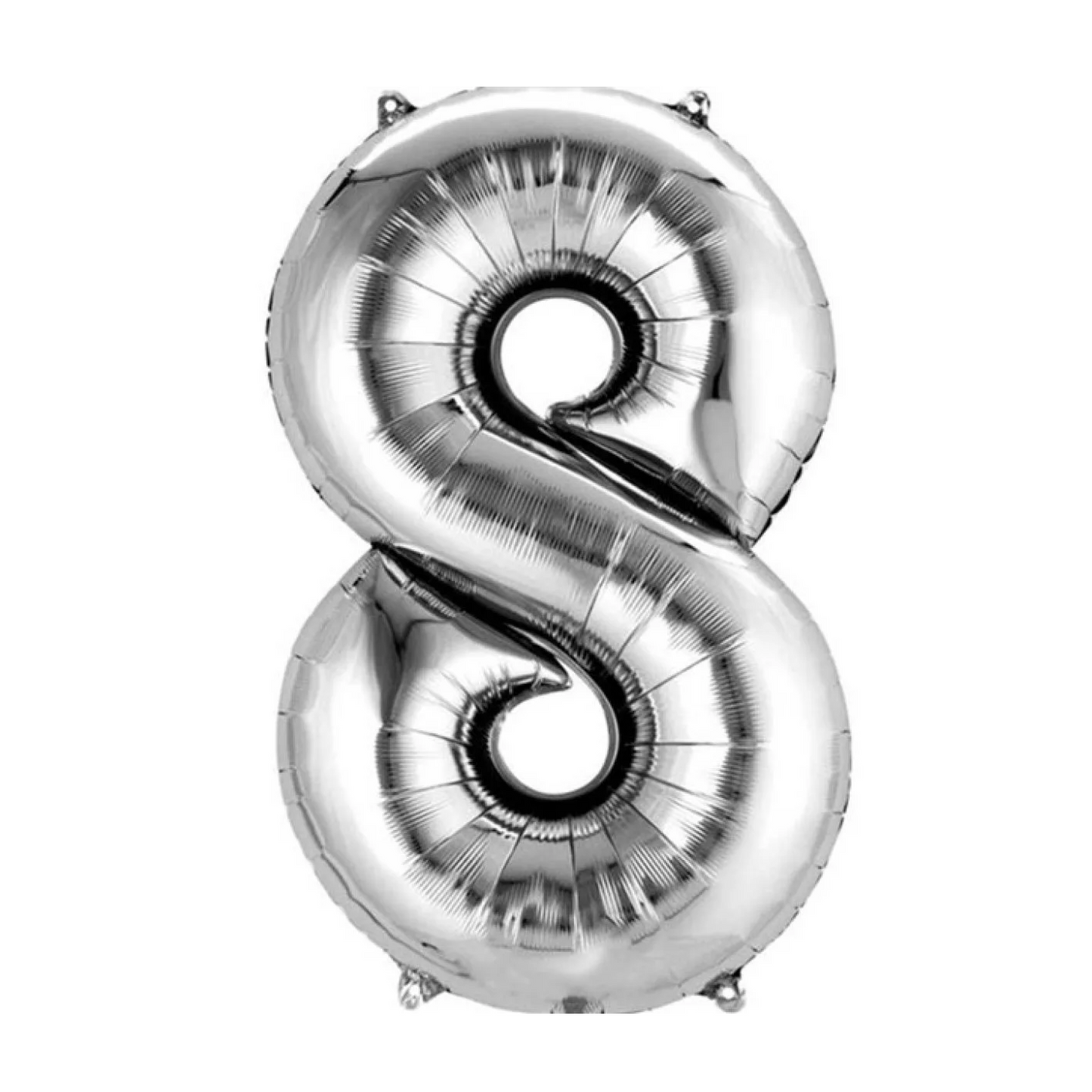 Silver Foil 8 Number Balloon - 16 x 40 CMS