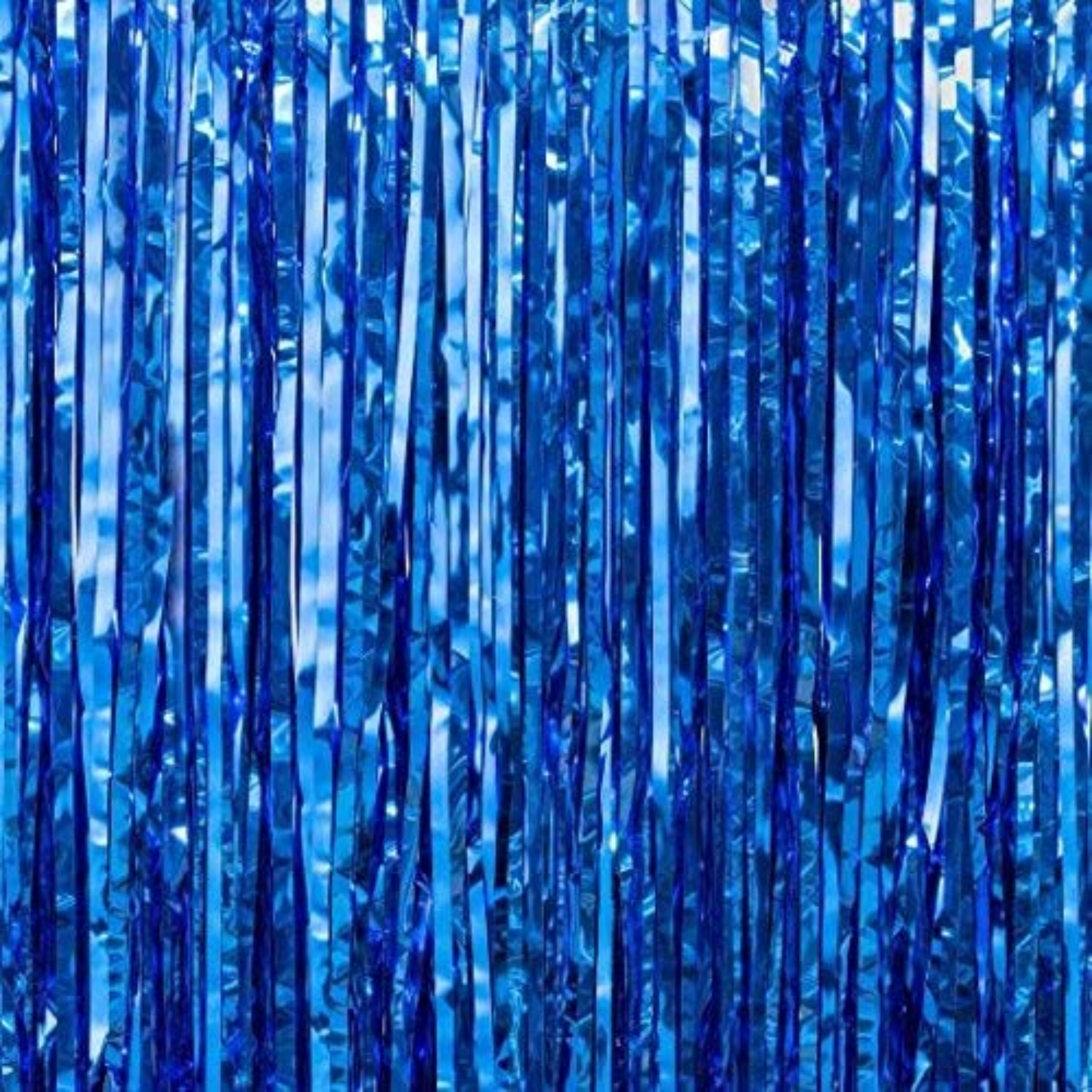 Blue Foil Fringe Curtain 6x3 Feet