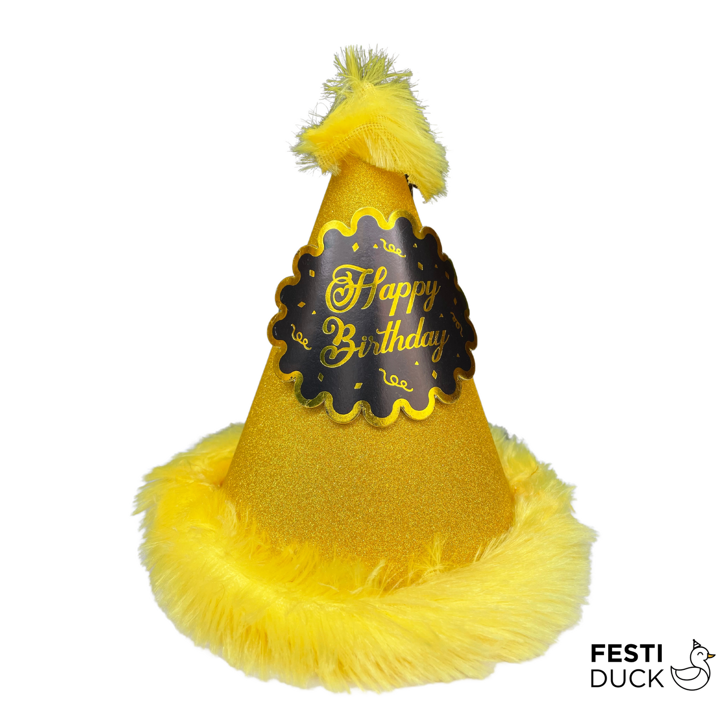 Festi Duck™ Sparkling Gold Birthday Party Caps - Pack of 5