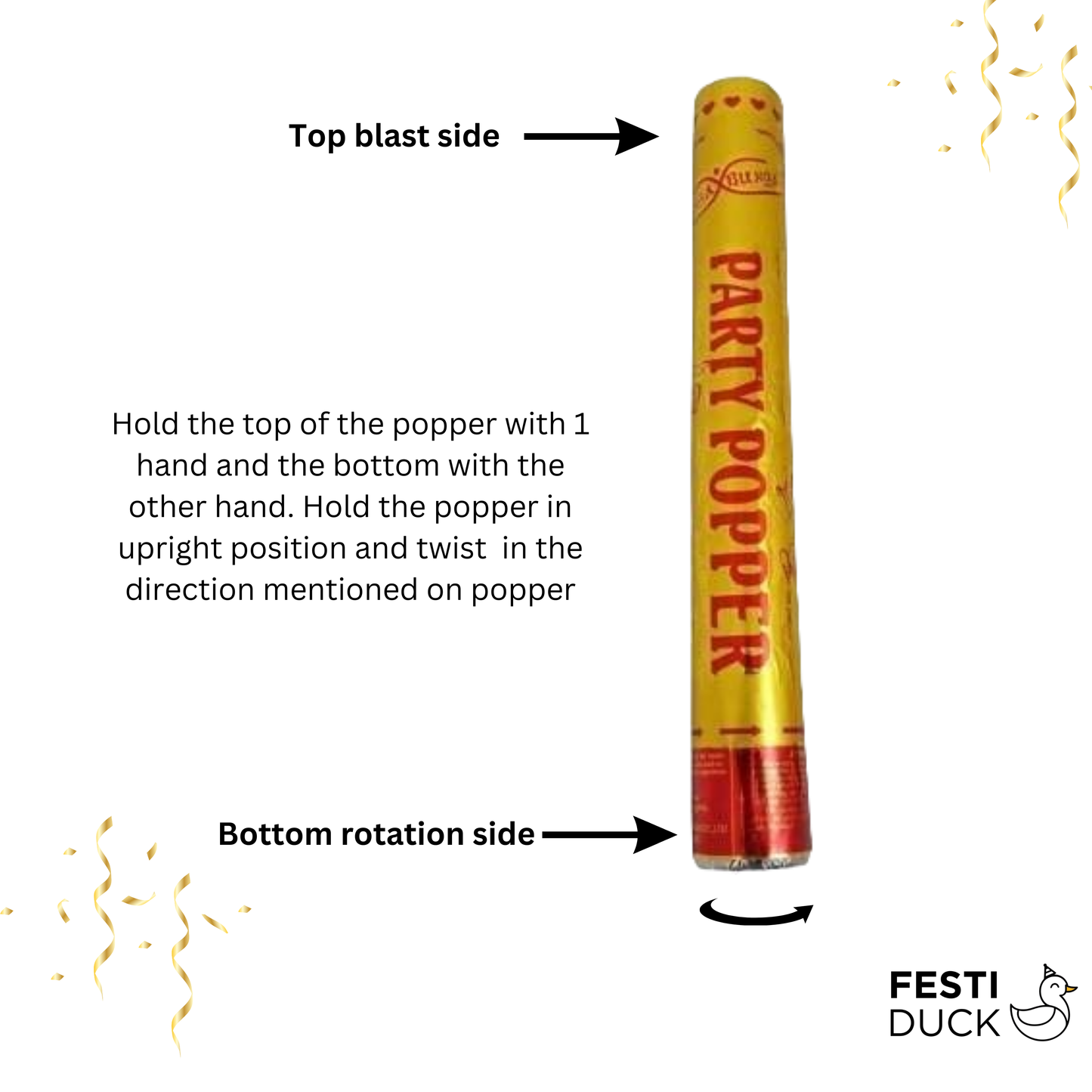 Pack of 6 Party Popper Confetti / Shooters / Cannons for Birthday, Wedding, Anniversary, Party, Festivals etc. Indoor and Outdoor Use (30CM)