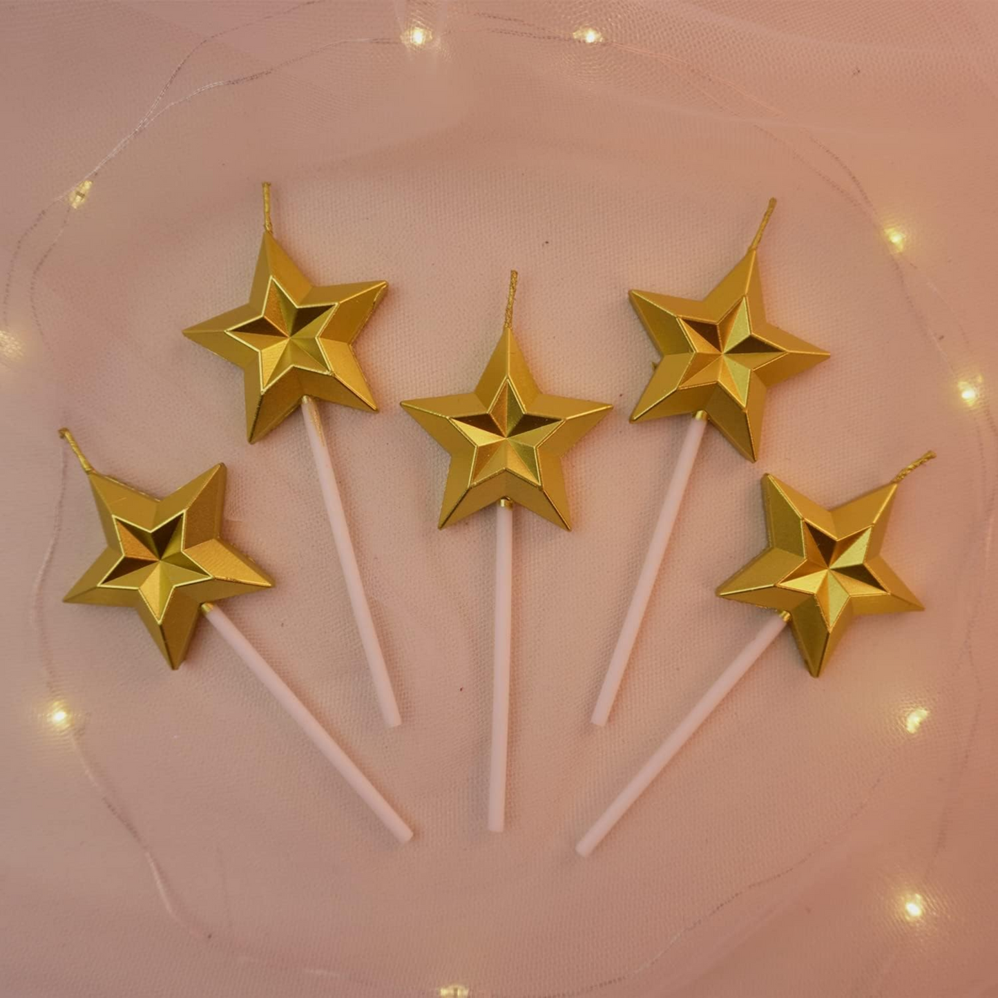Gold Starry Night Birthday Candles