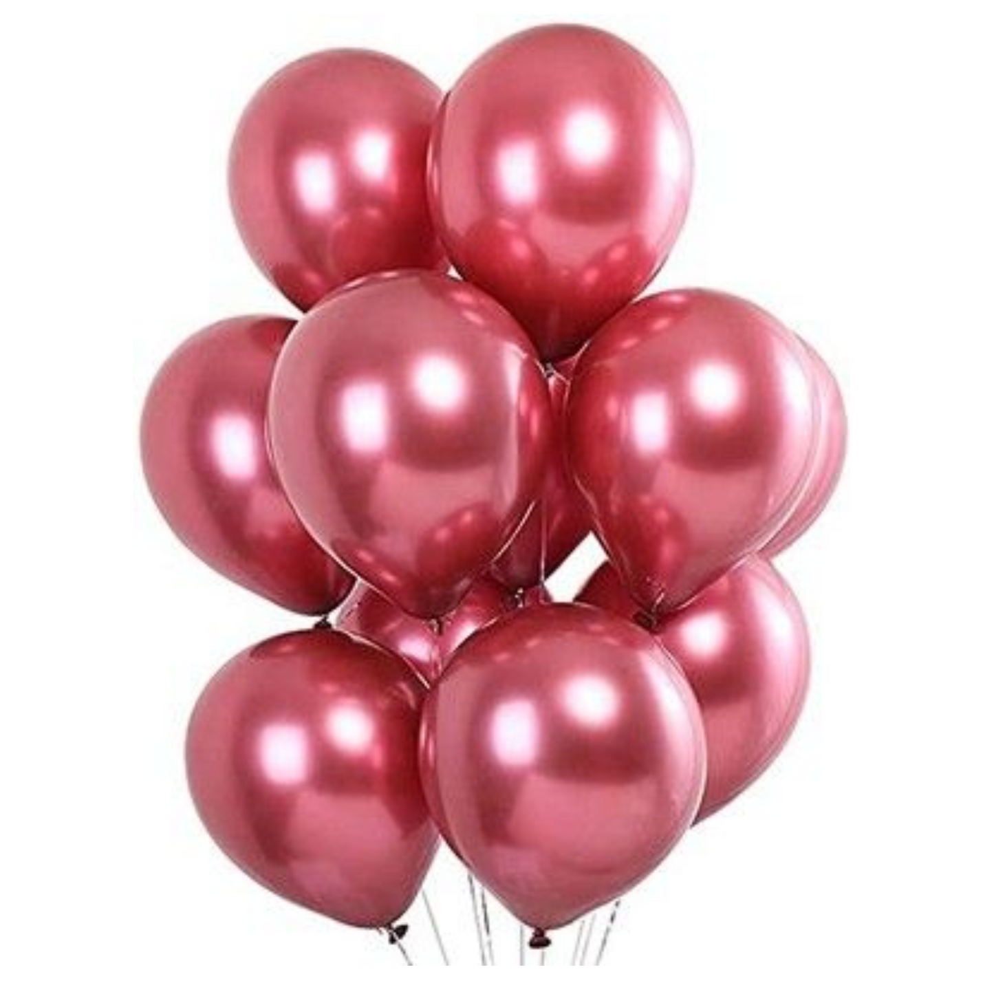 10-Inch Red Metallic Chrome Balloons | Perfect for Party & Event Decorations(Pack of 25)