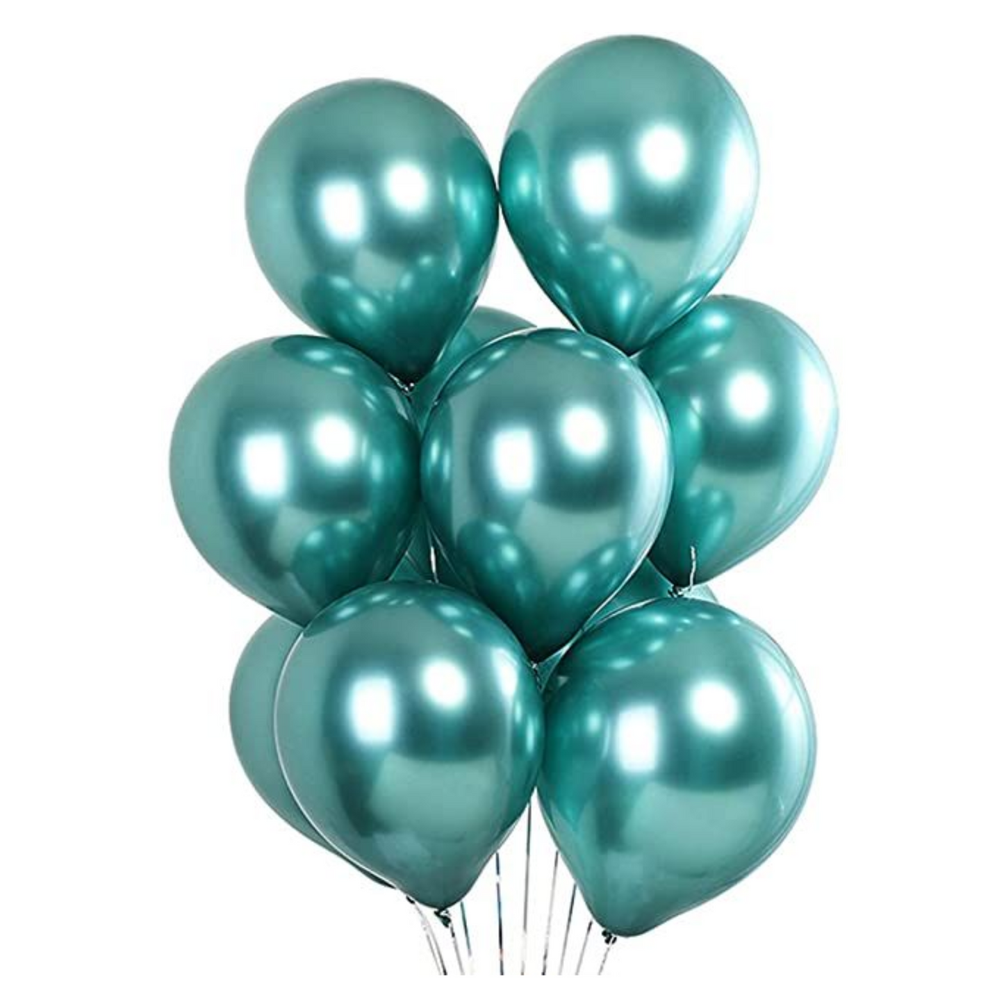 10-Inch Green Metallic Chrome Balloons | Perfect for Party & Event Decorations(Pack of 25)