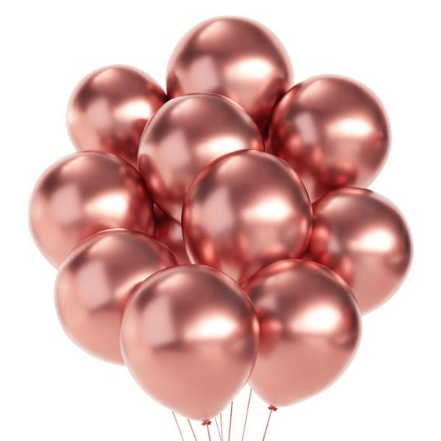 10-Inch Rose Gold Metallic Chrome Balloons | Perfect for Party & Event Decorations(Pack of 25)