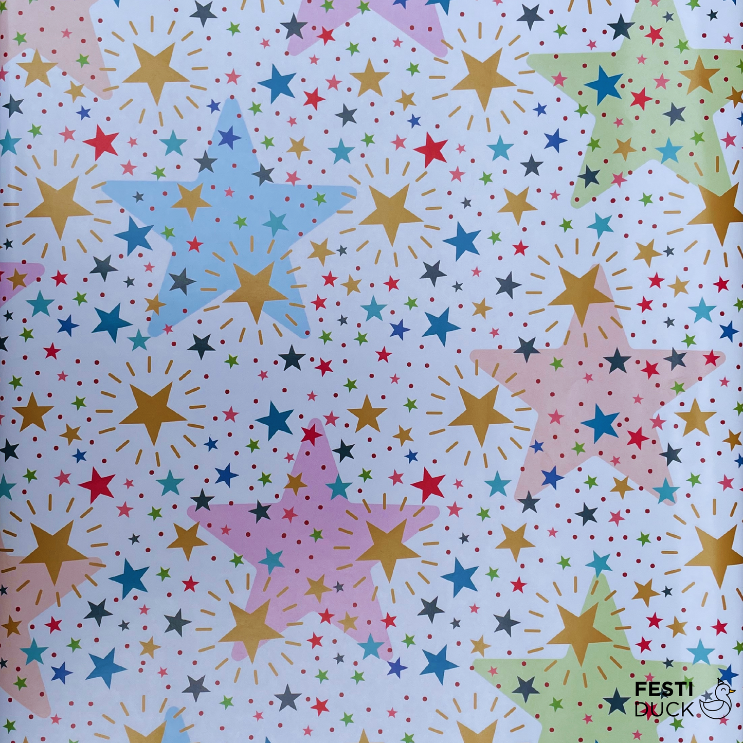 Premium Gift Wrapping Paper - Multicolour Star Gift Wrapping paper 70x50cm