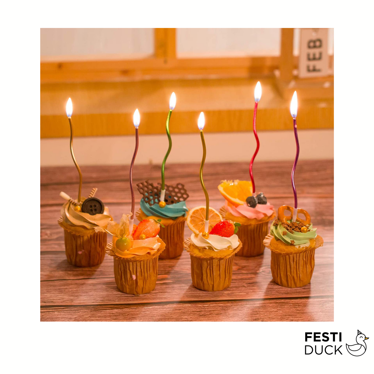 Metallic Twisty Spiral Candles 6 Pcs Birthday Party Candle | Pink