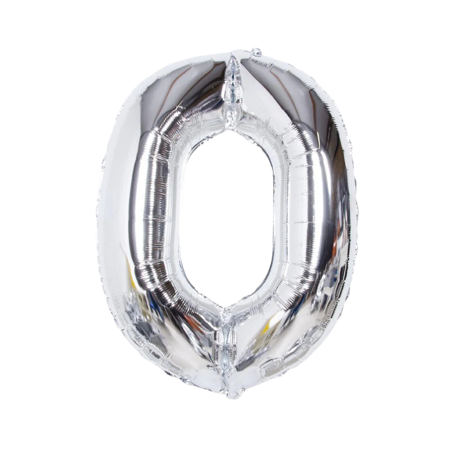 Silver Foil 0 Number Balloon - 16 x 40 cm
