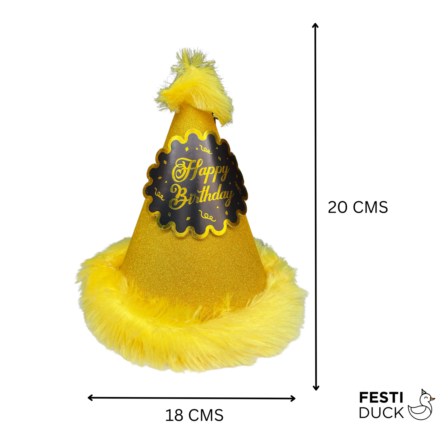 Festi Duck™ Sparkling Gold Birthday Party Caps - Pack of 5