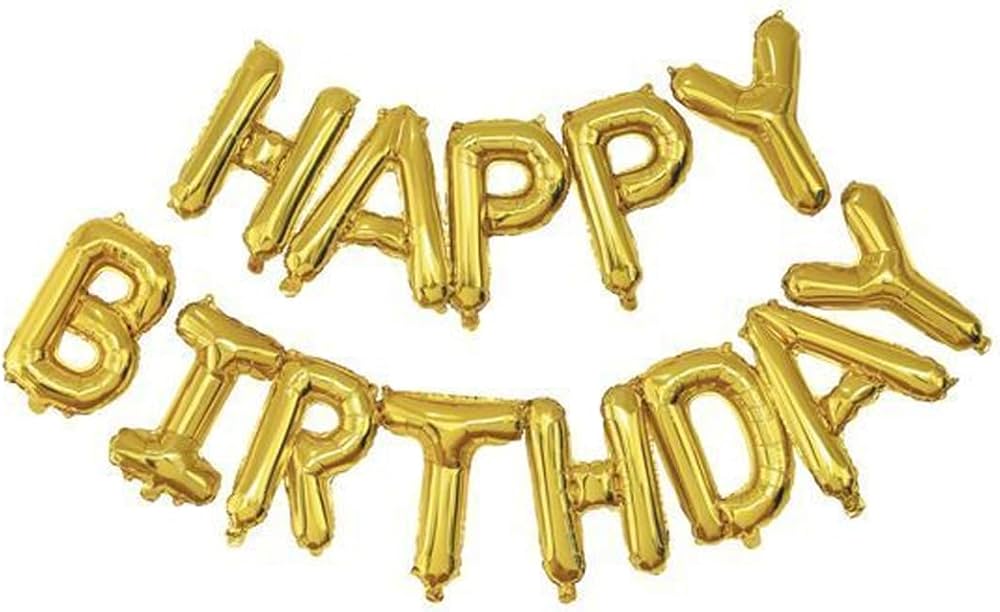 Gold "HAPPY BIRTHDAY" Phrase Balloon Set