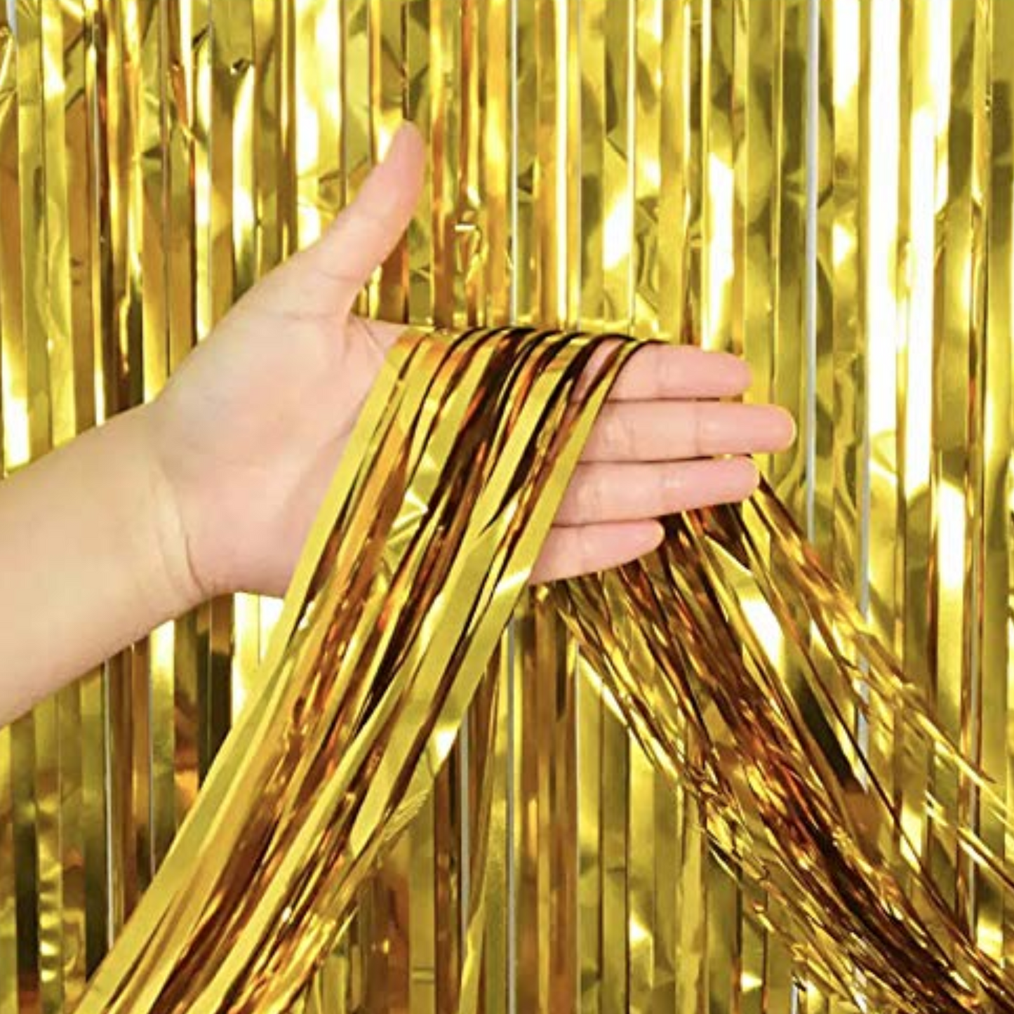 Gold Foil Fringe Curtain 6x3 Feet