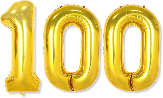 Gold Foil Number 100 Balloon