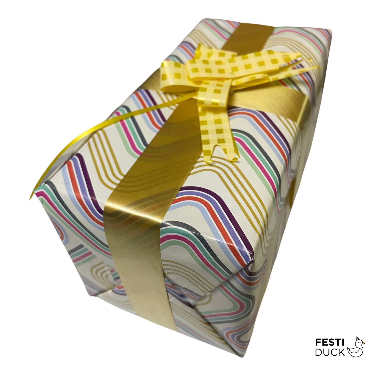 Premium Multicolour Waved Line Gift Wrapping Paper - 70x50cm