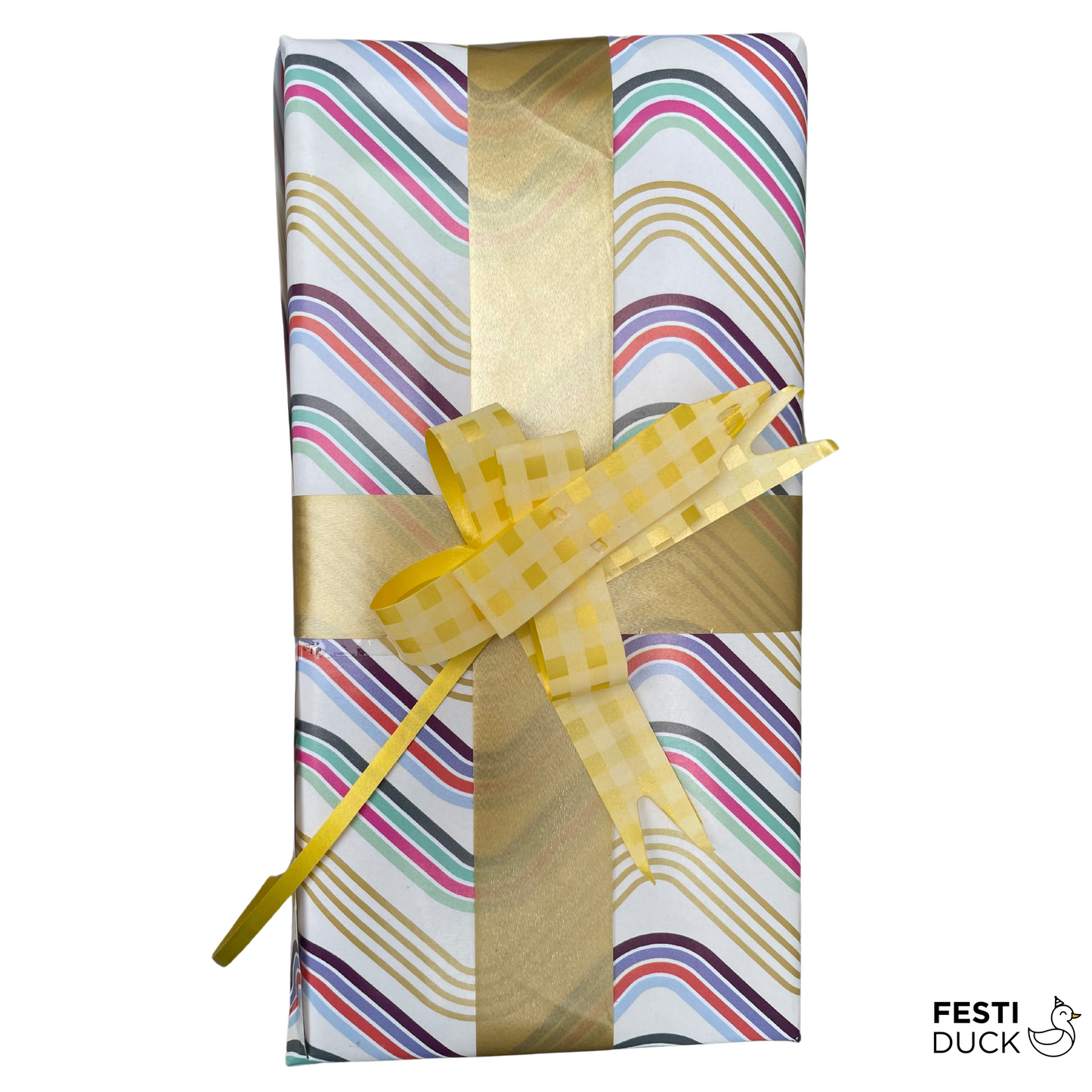 Premium Multicolour Waved Line Gift Wrapping Paper - 70x50cm