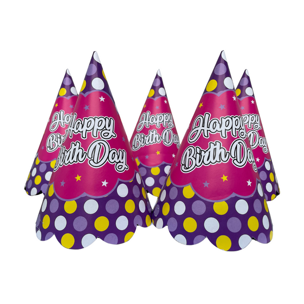 Festi Duck™ Purple  Bubbles  Happy Birthday Party Hats (Pack of 10)