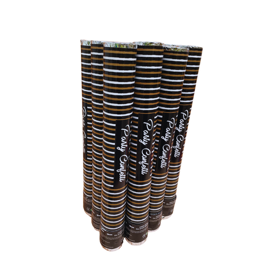 Festi Duck Confetti Poppers - 30cm Confetti Cannon with Multicolored Paper Confetti, Black and Brown Party Popper - Pack of 12