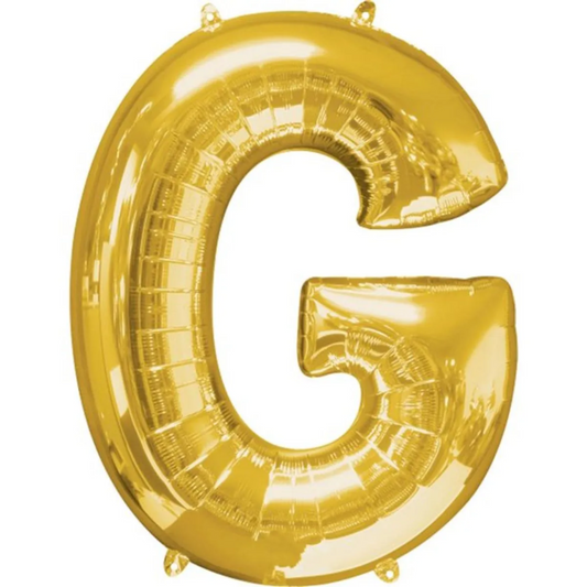 Gold Foil 'G' Letter Balloon - 16 x 40 cm