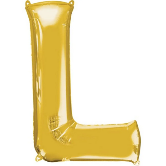 Gold Foil 'L' Letter Balloon - 16 x 40 cm