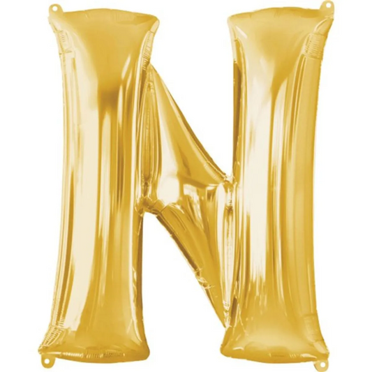 Gold Foil 'N' Letter Balloon - 16 x 40 Cms