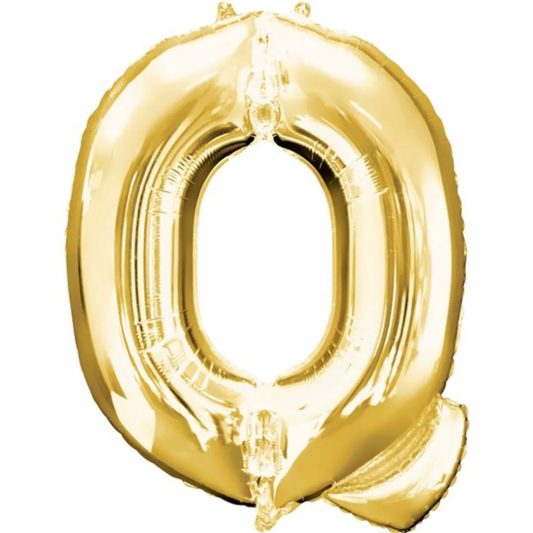 Gold Foil 'Q' Letter Balloon - 16 x 40 Cms