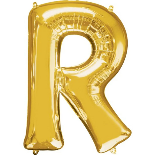 Gold Foil 'R' Letter Balloon - 16 x 40 Cms