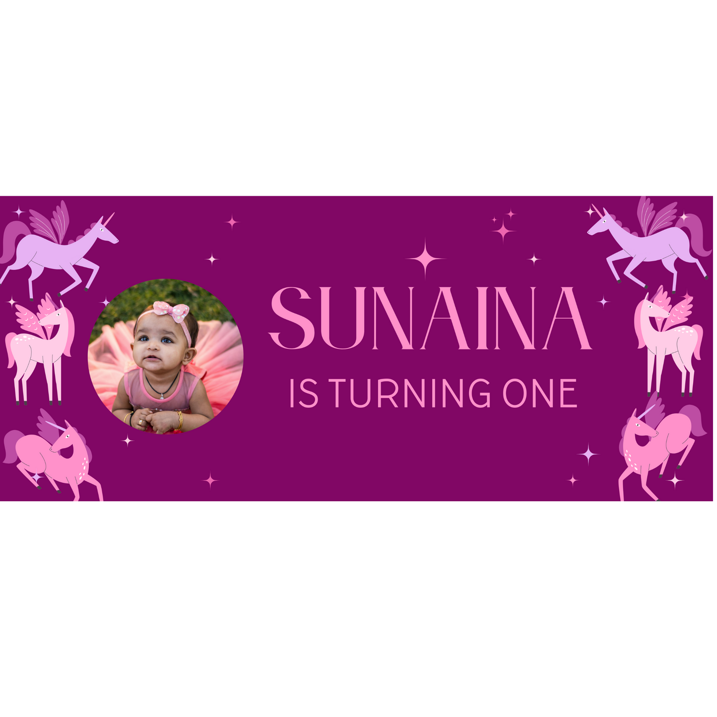 Personalized Unicorn Birthday Backdrop Banner