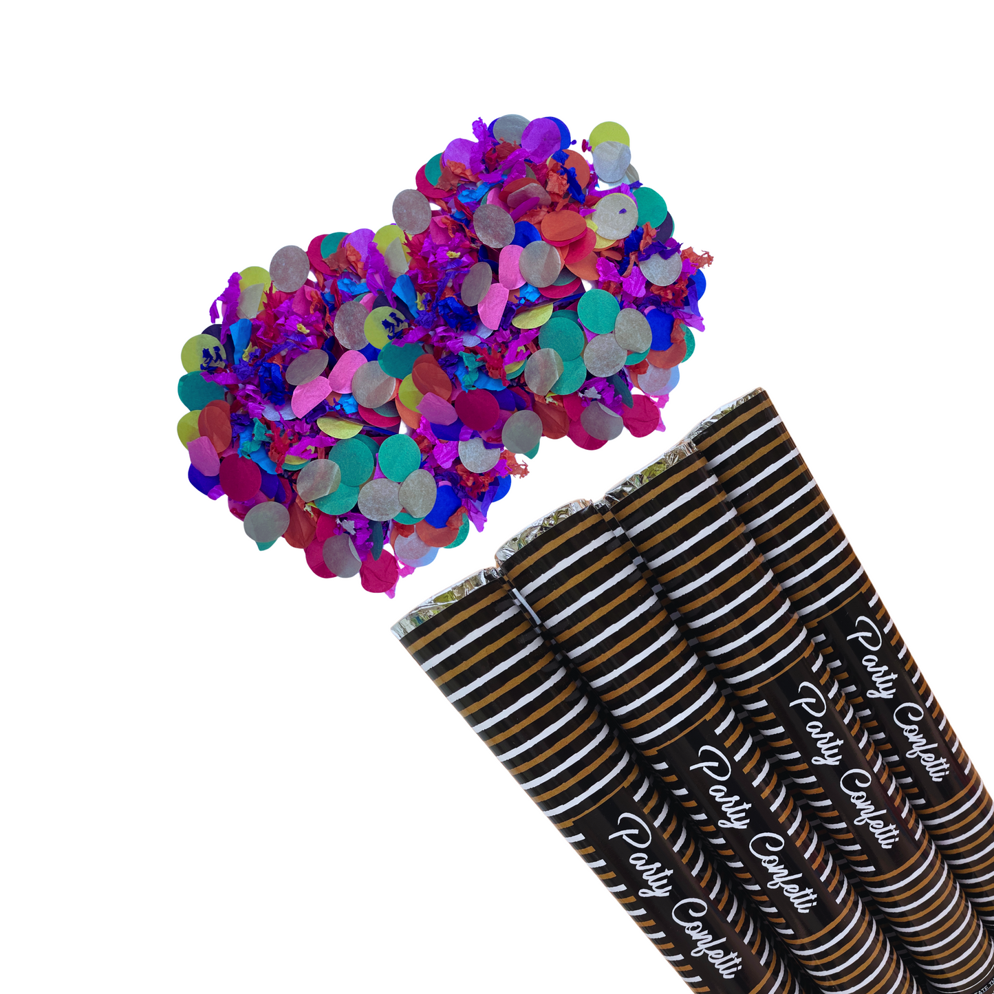Festi Duck Confetti Poppers - 30cm Confetti Cannon with Multicolored Paper Confetti, Black and Brown Party Popper - Pack of 12