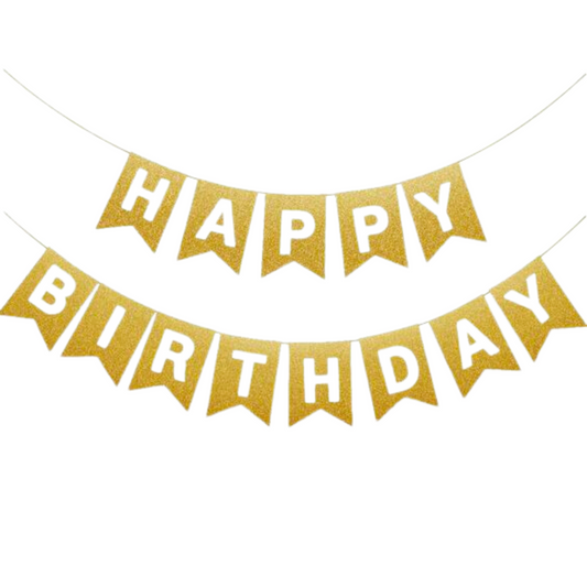 Sophisticated Gold Birthday Banner