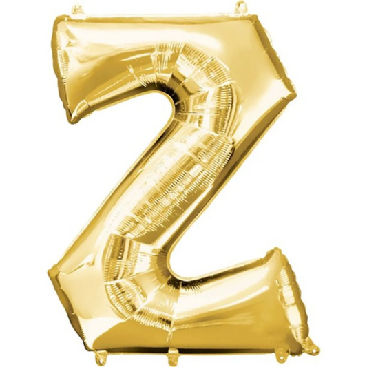 Gold Foil 'Z' Letter Balloon - 16 x 40 Cms