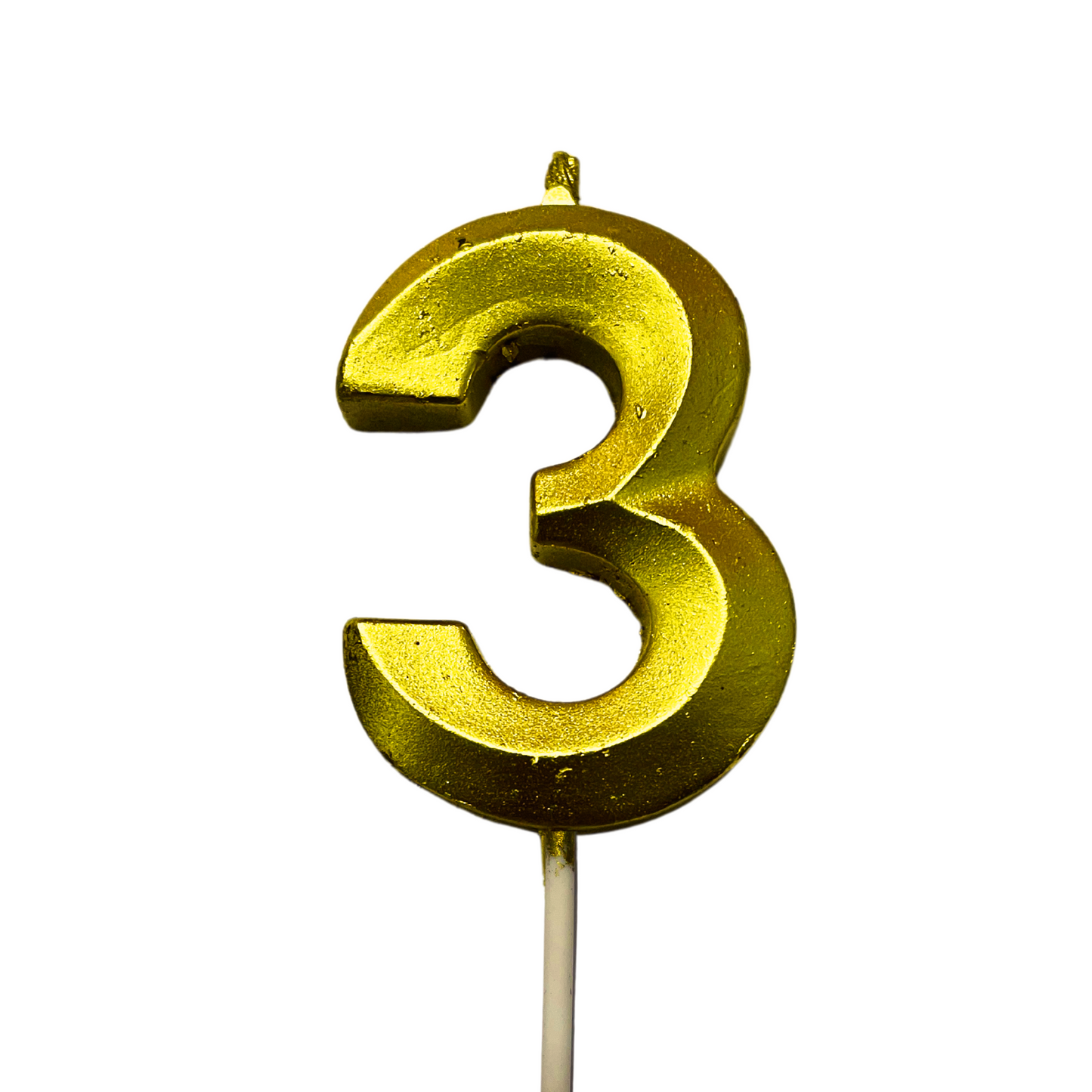 Gold Number 3 Candle - Ideal for Birthdays and Anniversaries