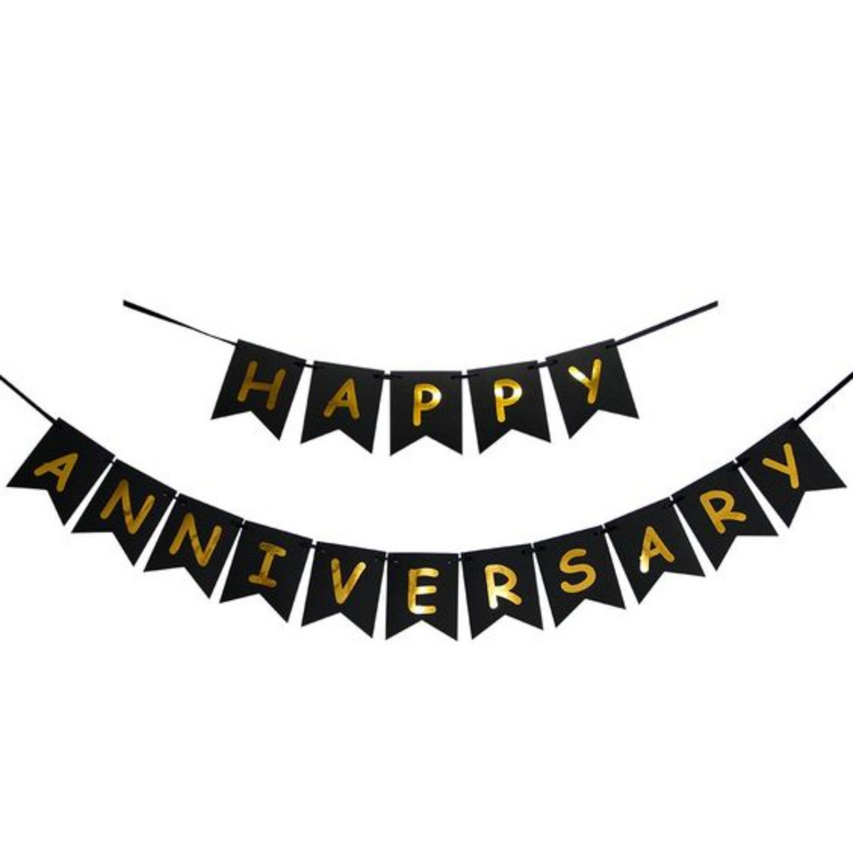 Gold Happy Anniversary party banner