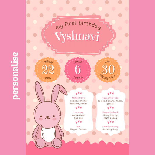 Personalized Bunny Theme Welcome Sign Board