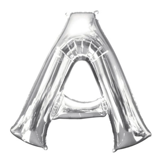 Silver Foil 'A' Letter Balloon - 16 x 40 cm