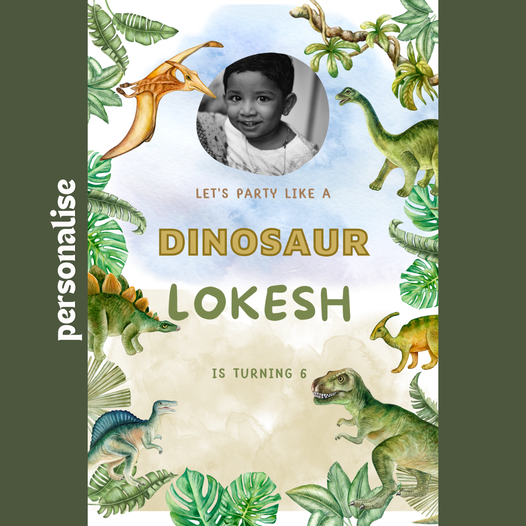 Personalised jurassic theme birthday welcome board