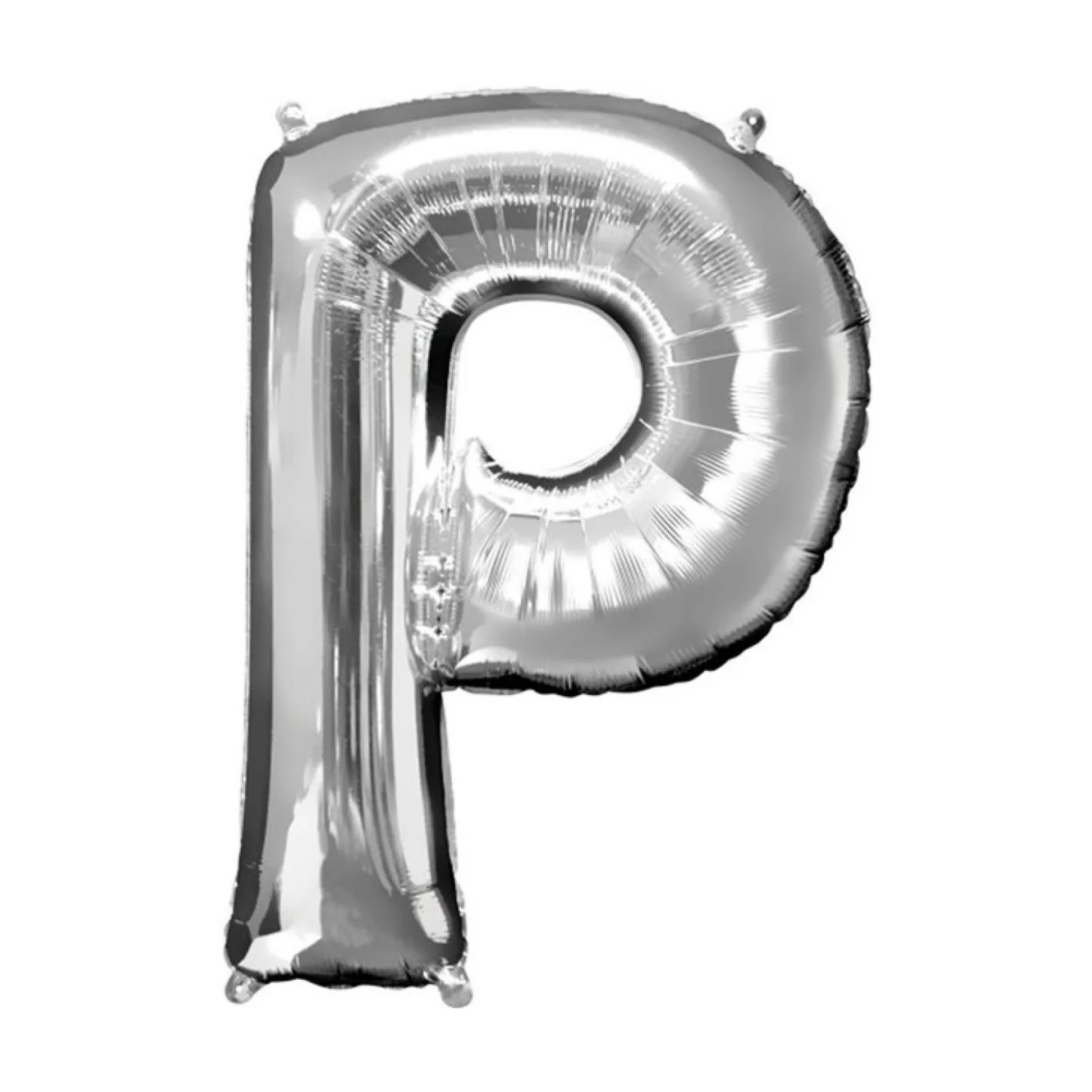 Silver Foil 'P' Letter Balloon - 16 x 40 cm