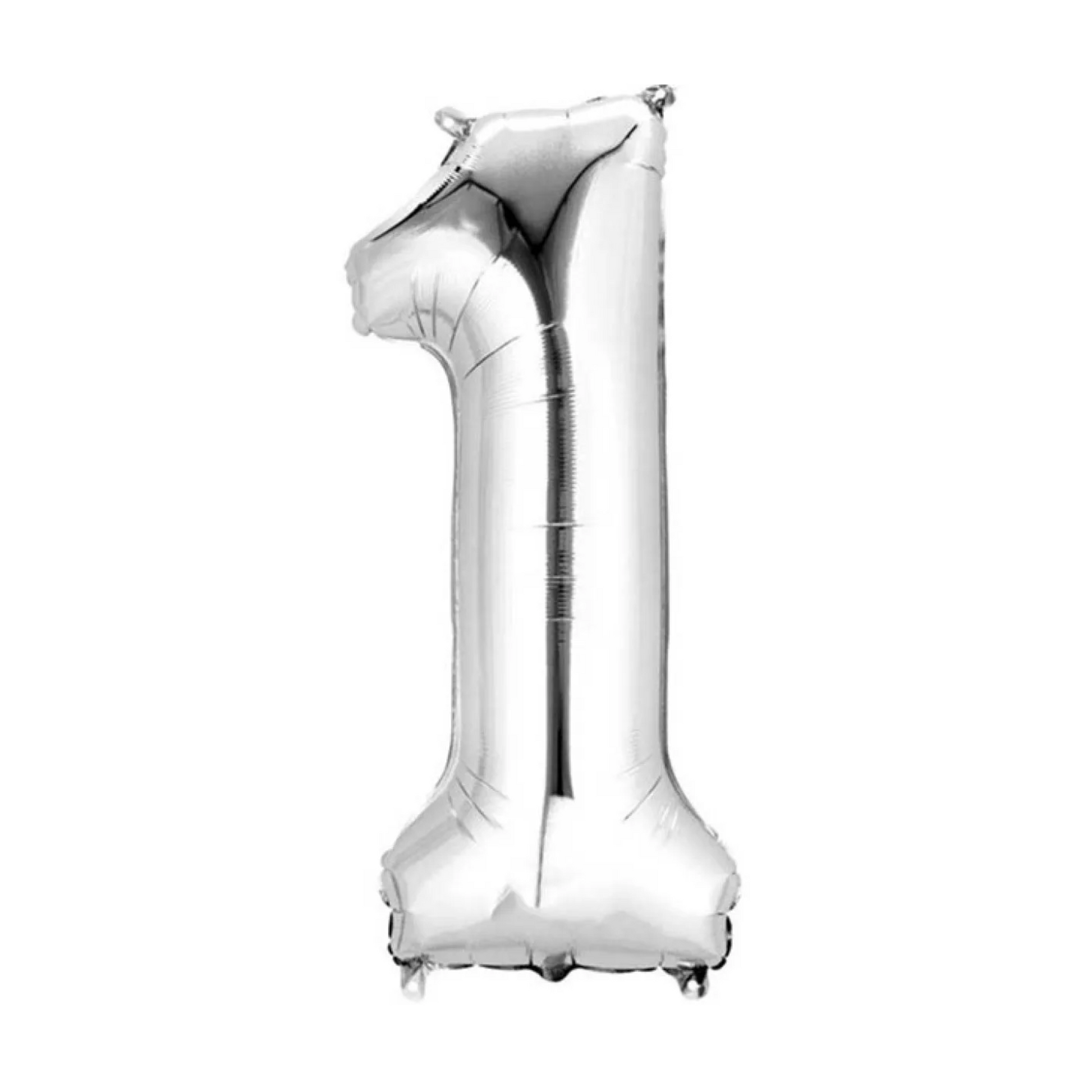 Silver Foil 1 Number Balloon - 16 x 40 CMS