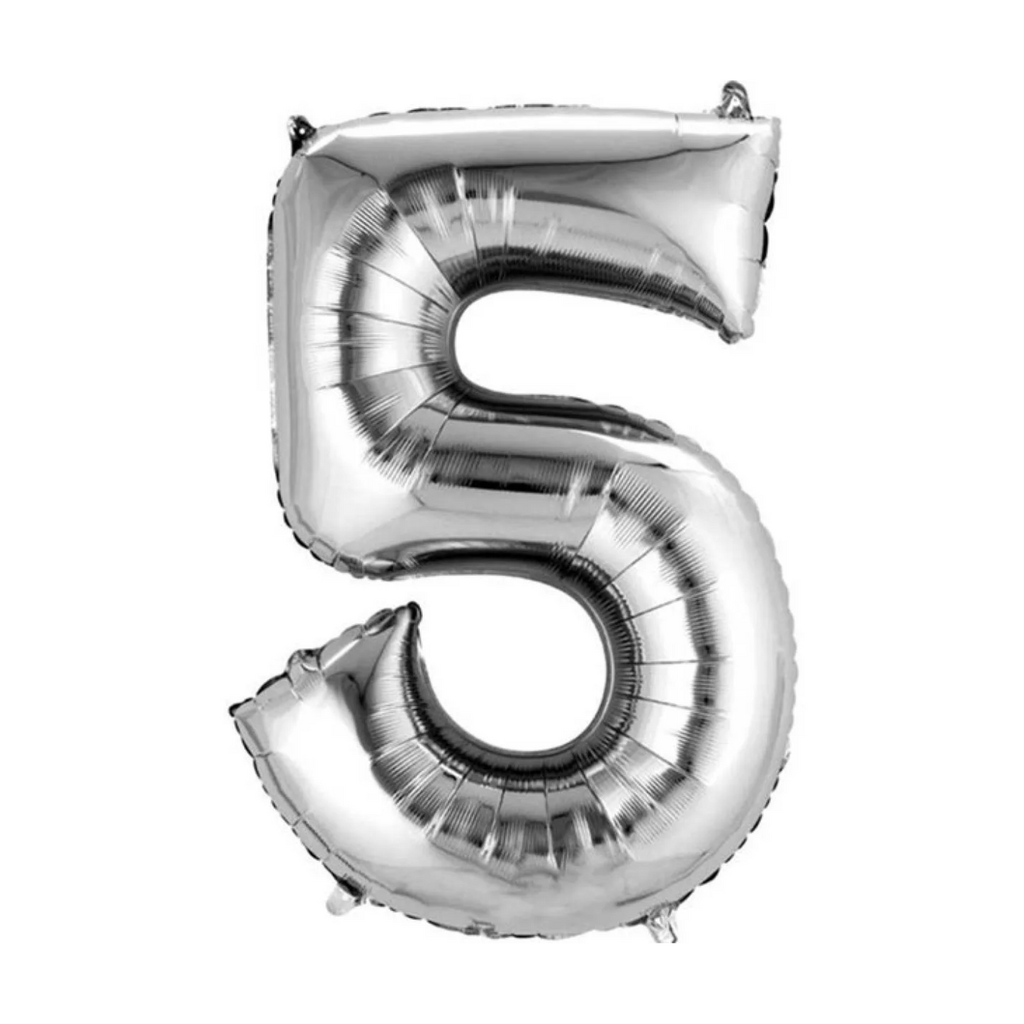 Silver Foil 5 Number Balloon - 16 x 40 CMS