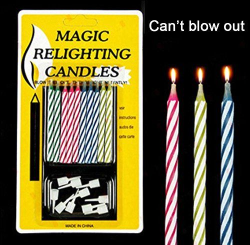 Relighting Magic Candle | Trick Candle | Birthday, Christmas, New Year Candle - Pack of 4 (40 candles)