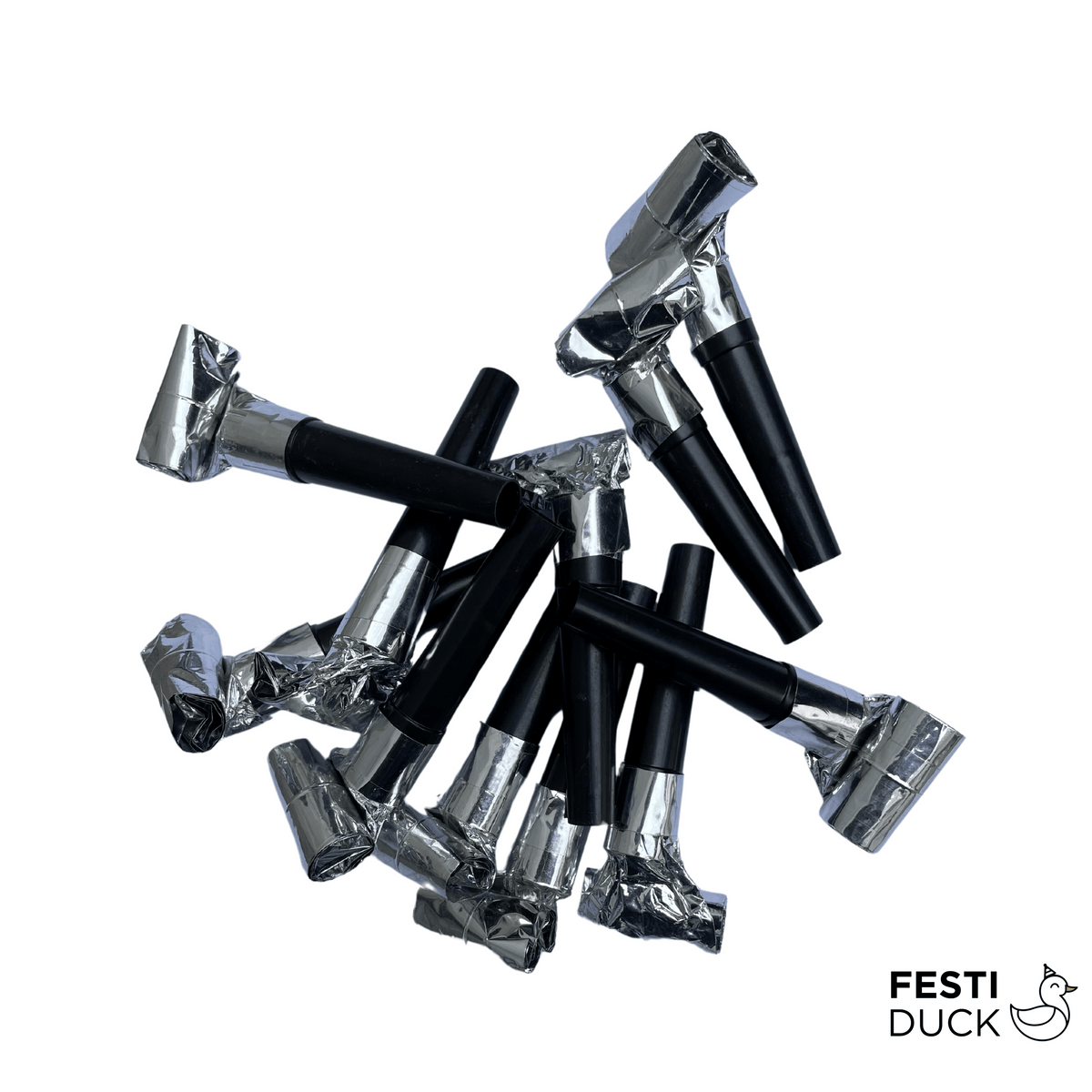 Silver Party Blowouts & Noisemakers