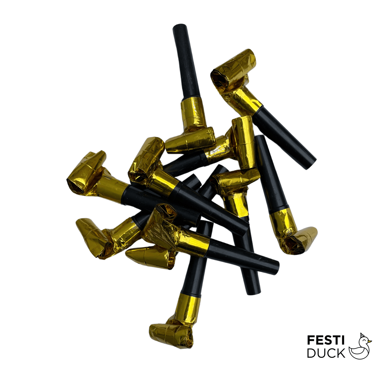 Gold Party Blowouts & Noisemakers