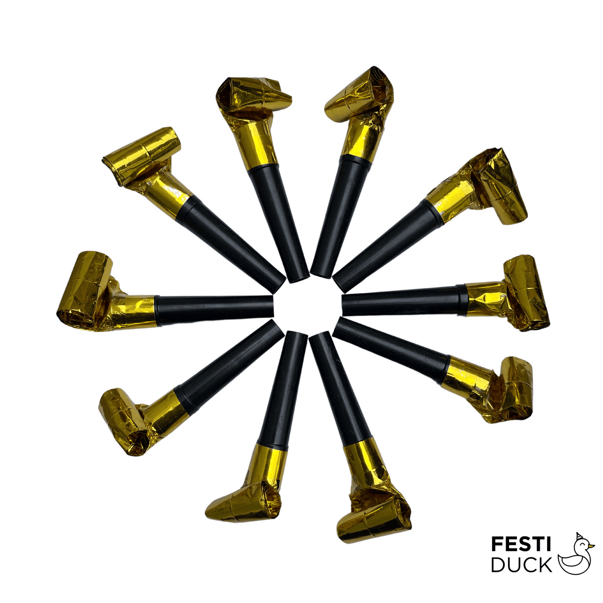 Gold Party Blowouts & Noisemakers