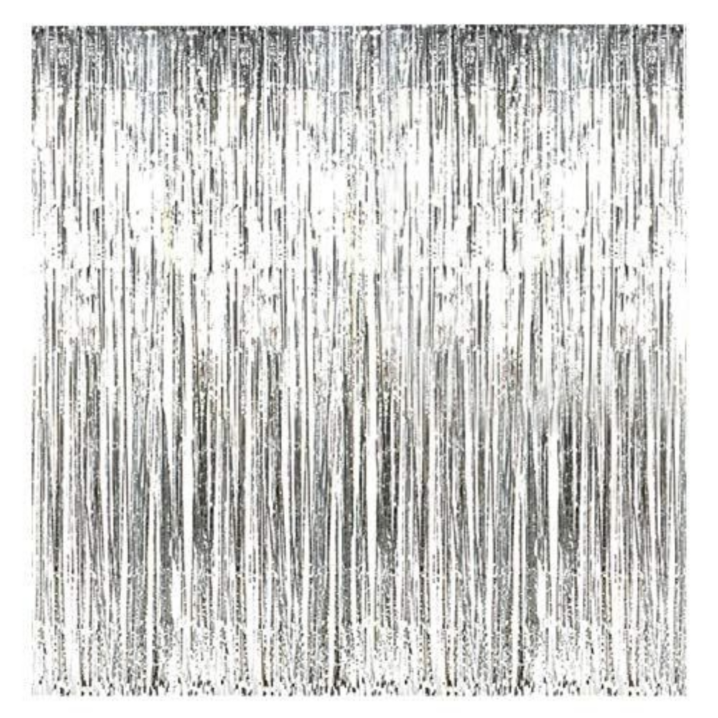 Silver Foil Fringe Curtain 6x3 Feet