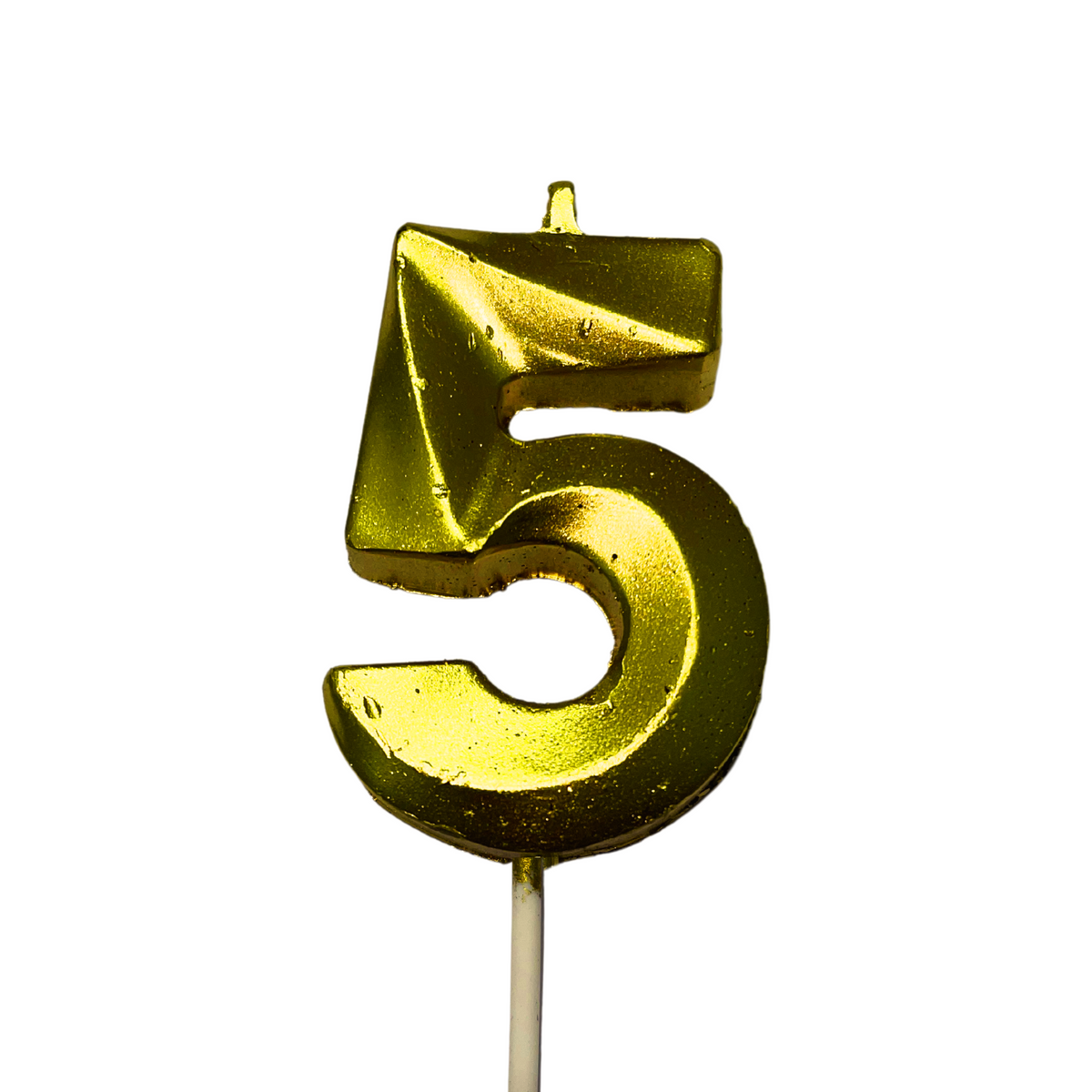 Gold Number 5  Candle - Ideal for Birthdays