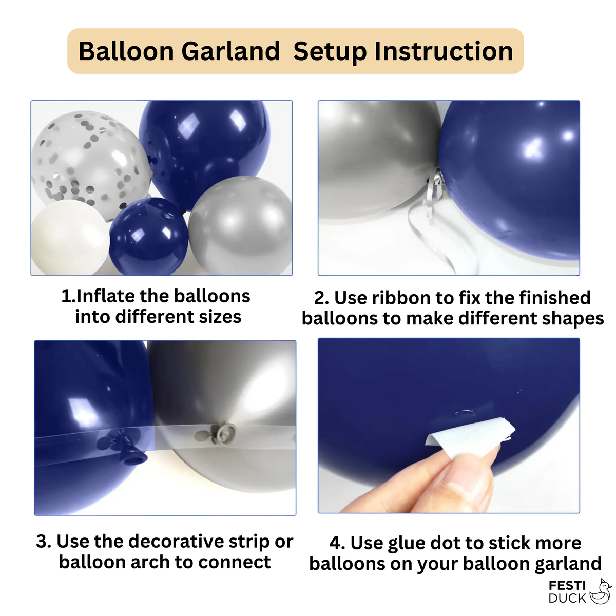 Silver Blue Birthday Balloons