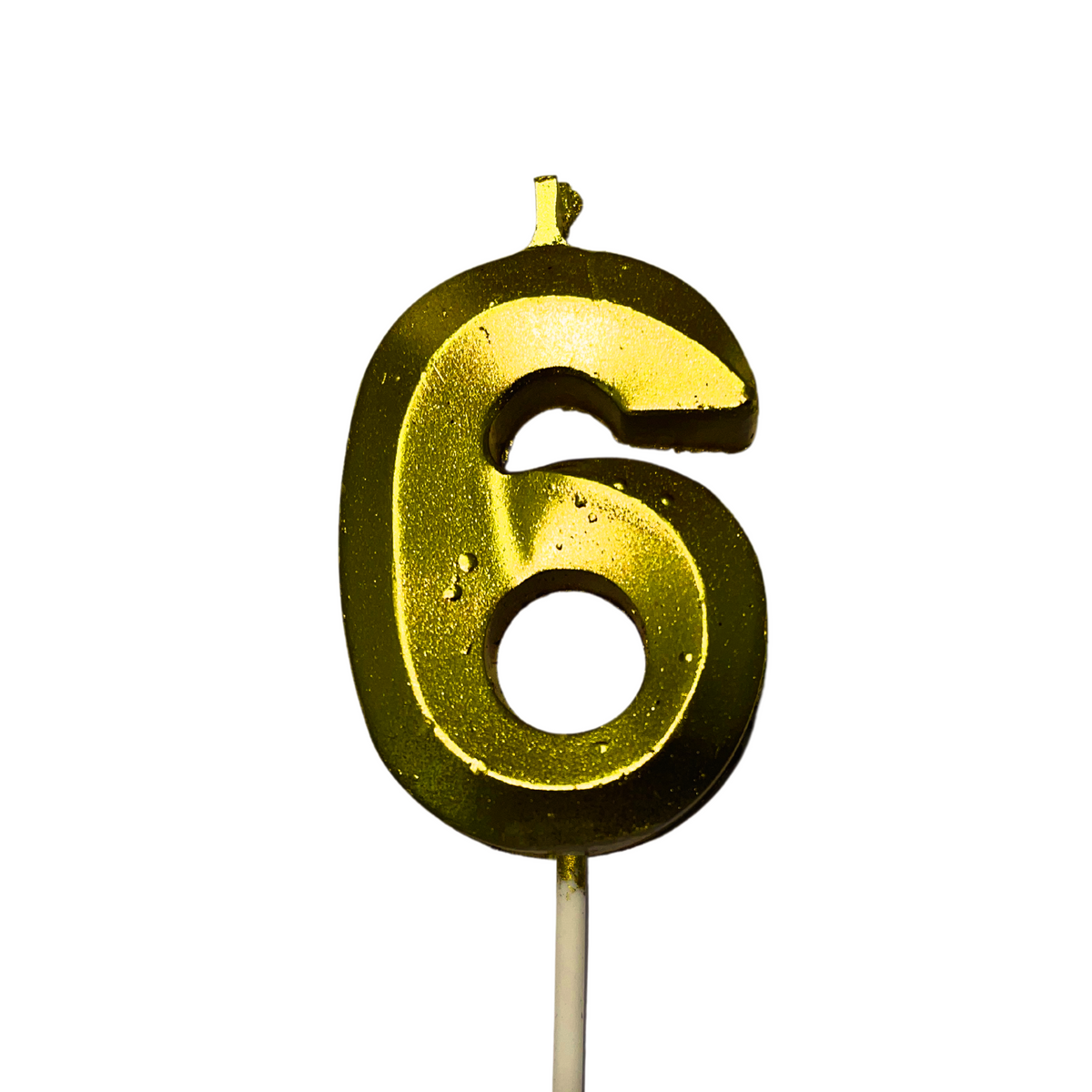 Gold Number 6 Candle - Ideal for Birthdays