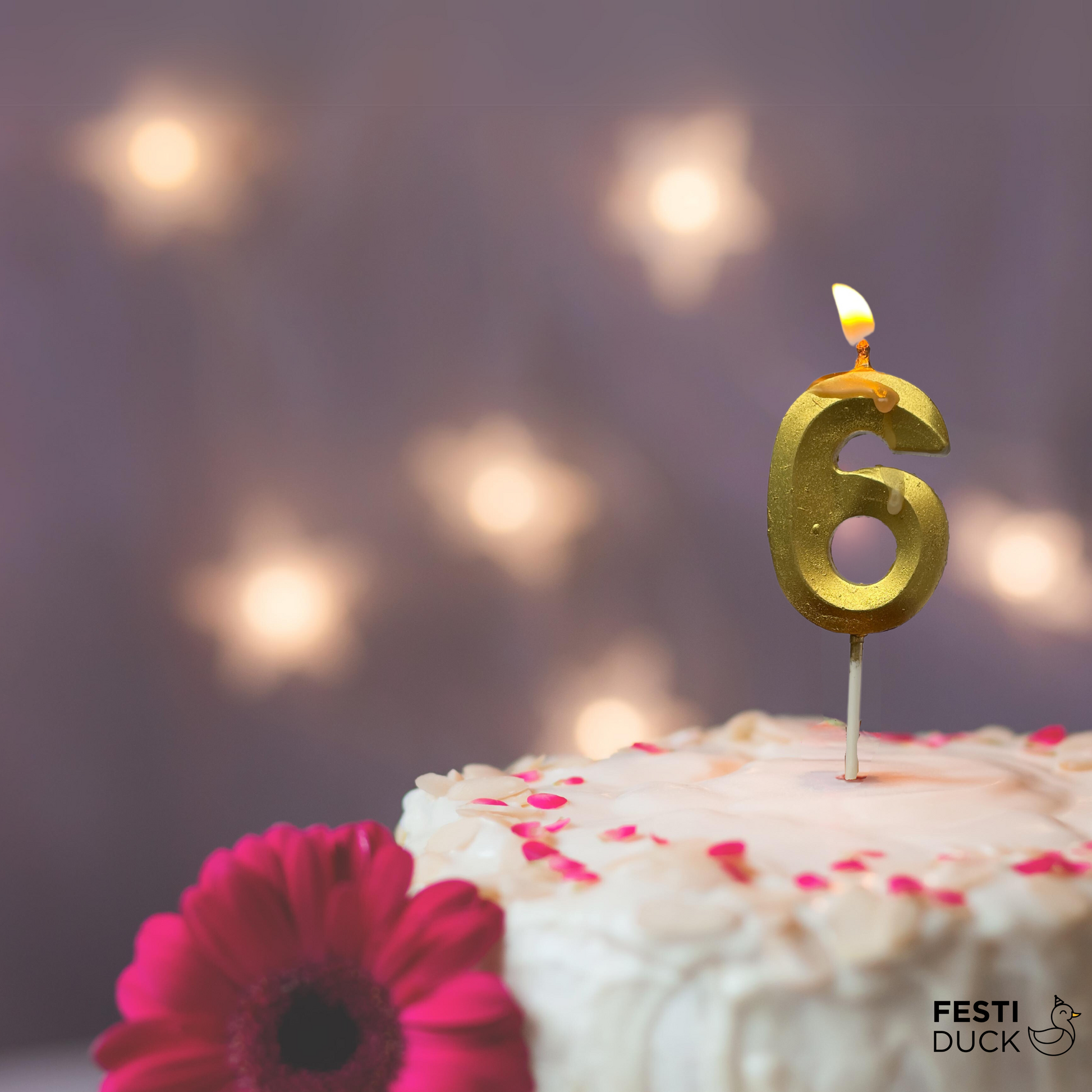 Festi Duck Gold Number Candle for Cake