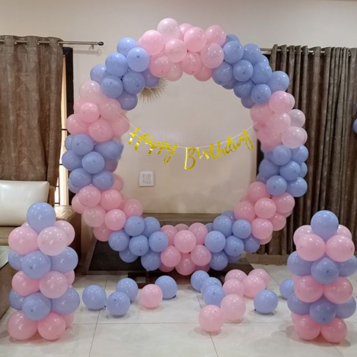 Pink Blue Birthday Balloon Set