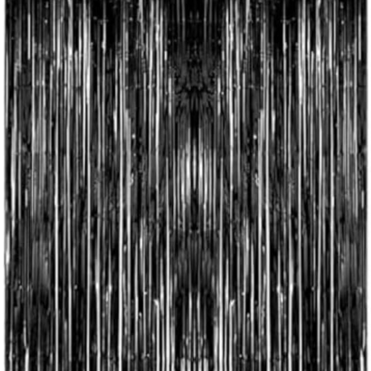 Black Foil Fringe Curtain 6x3 Feet