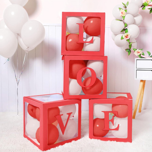 Romantic Red LOVE Balloon Box Set